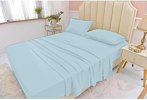 Miniatura 2 de Giza Sheets - Juego de sábanas de algodón Giza tamaño King para colchones de hasta 18 pulgadas de profundidad, juego de sábanas de 4 piezas, color