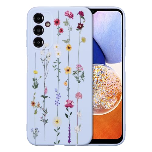 ZTOFERA Compatible with Samsung Galaxy A15 4G/5G Case for Girls Women, Flexible Soft Silicone Protective Phone Case with Cute Climbing Flowers Floral Pattern Shockproof Bumper Cover, Violet