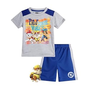 Nickelodeon Boys’ Paw Patrol Shorts Set – 2 Piece T-Shirt and Shorts (Toddler/Little Boy)
