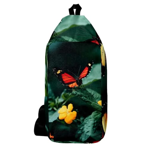Sac à dos à bandoulière papillon multicolore pour homme et femme 16x36cm