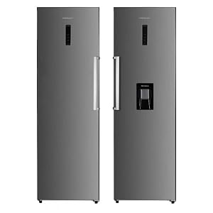 Cookology 630L Tall Fridge and Freezer Pack - with Low Noise - Inox