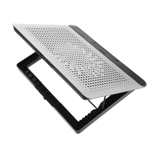 Base ergonómica de aluminio para laptop con ventilador silencioso miniatura 1