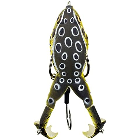 LUNKERHUNT Frog Fishing Lure for Bass Fishing | Realistic Frog Lure with Prop Action (Croaker) | Best Topwater Lure Trout and Pike, Fish Bait with Hollow Body, Weedless Hooks Cover