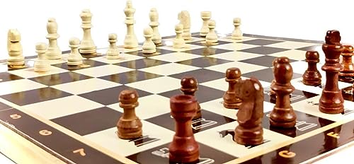The Sports Fort Wooden Handcrafted Foldable Chess Board Set for Kids and Adults Board Interior for Storage for Adult Kids Beginner (Size – 12 X 12) (Non Magnetic)