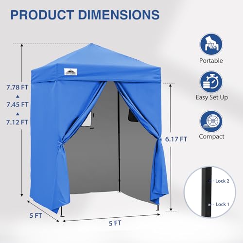 EAGLE PEAK Flex 5x5 Pop Up Changing Room, Toldo para Cambiar Compacto, Azul miniatura 3