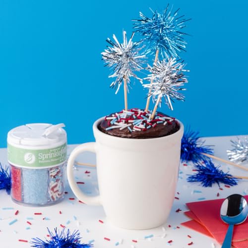 Image of Sweets Indeed Dye Free 4th of July Sprinkles - Patriotic Red White and Blue Sprinkles with No Artificial Dyes for Baking & Decorating Cupcakes, Cookies, Cakes & Desserts - 2.75 ounces