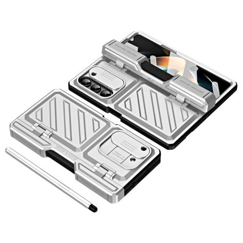 Coque Samsung Galaxy Z Fold 5 antichoc argent avec stylet pour travailler en deplacement