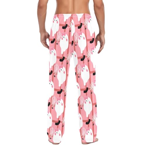 Spirits Bats Bow Men's Cotton Pajama Pants with Pockets and Drawstring Comfortable and Stylish,S3
