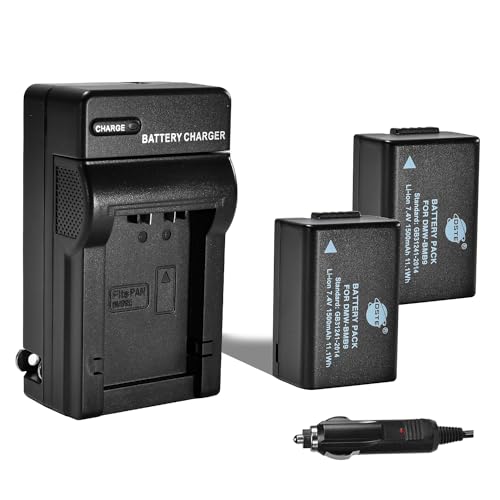 DSTE Replacement for 2X DMW-BMB9 DMW-BMB9E Battery + DC108 Travel and Car Charger Adapter Compatible Panasonic Lumix DMC-FZ40 FZ45 FZ47 FZ48 FZ60 FZ62 FZ70 FZ150 Leica V-Lux2 Camera as BP-DC9