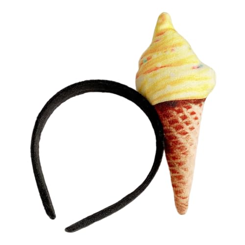 Bandeau crème glacée jaune en coton pour anniversaire, festival et fête déguisée