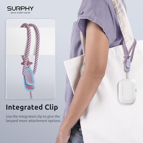 Image of SURPHY 2 Pack Phone Lanyard, Phone Wrist Strap for Case, Camera Wrist Strap | Ultra-Light 2-Color Braided Phone Strap, Cellphone Charm Strap, Anti-Lost Wrist Lanyard for Women and Men,Lilac Lilac Purple