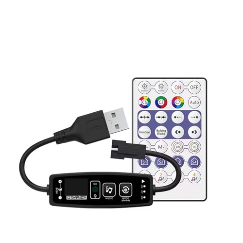 Contrôleur LED de musique USB 2811/2812 avec bouton de réglage pour ruban lumineux