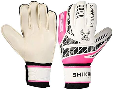 Shikra Sports Goalkeeper/Goalie Gloves with Extra Grip for Youth & Adults Soccer Gloves Size 8, Orange/Black/White, M