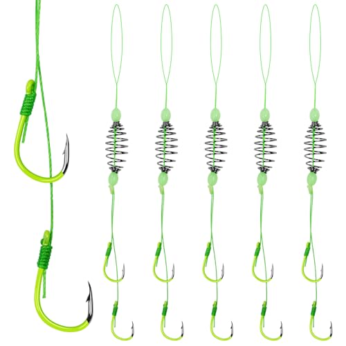 CWSDXM Fishing Spring Feeder Rigs with Double Hooks