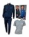 Lotto Tuta Uomo in Felpa GARZATA + T-Shirt in Omaggio Tuta Sportiva Uomo Tuta Uomo Cotone Felpato (Blu 4006 + T-Shirt Grigia, L)