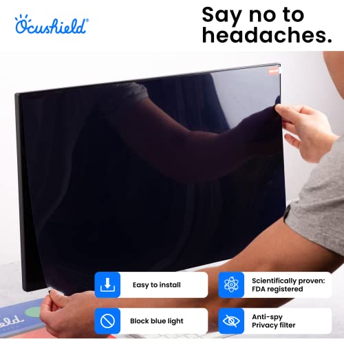 Ocushield 27” (16:9) Anti Blue Light Screen Protector with Privacy Filter for Laptops and Computer Monitors - Anti-Glare - Easy Install - Anti-Fingerprint - Reduce Eye Fatigue (598 x 337 mm) by Ocushield - Image 4