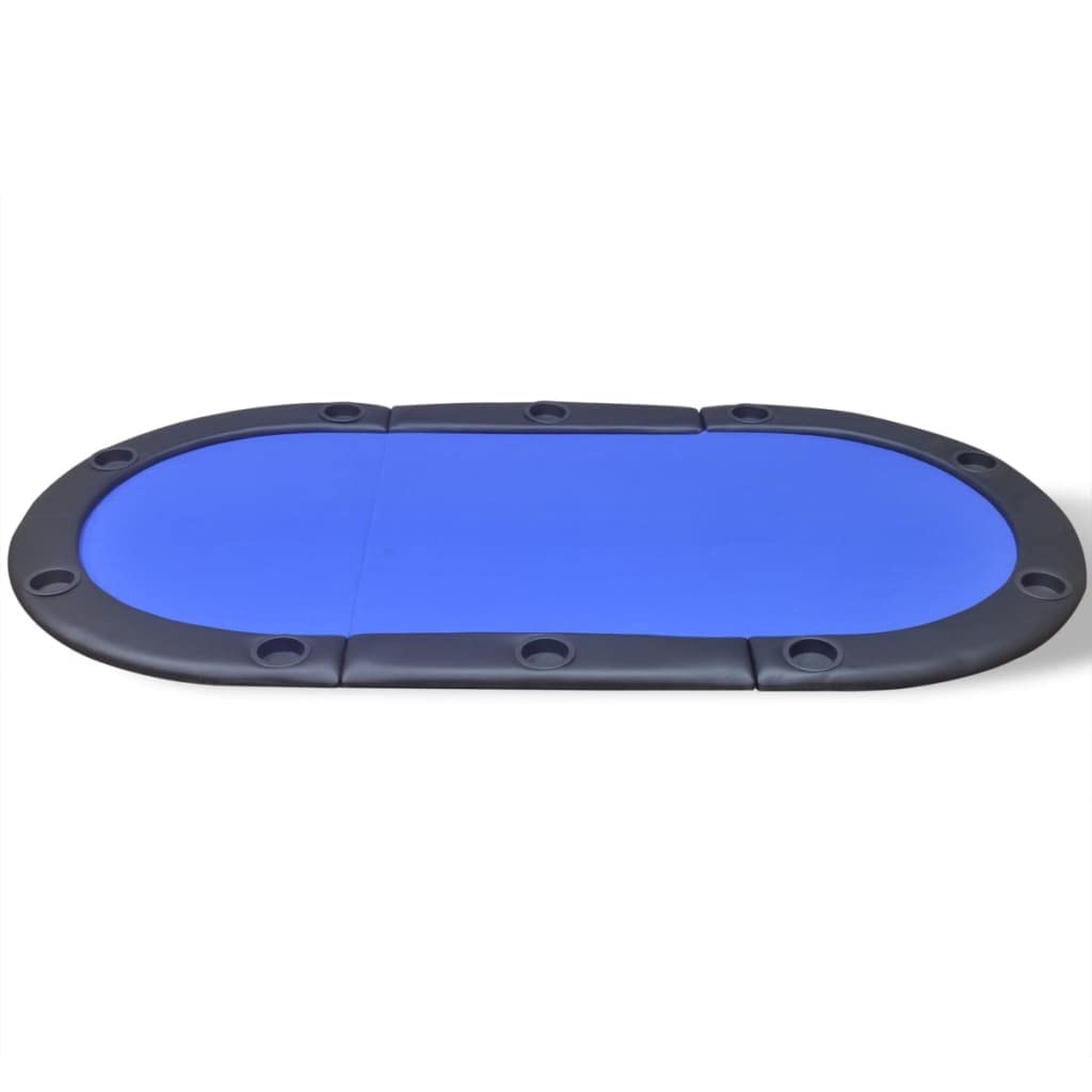 Toshilian Plateau de Poker Pliable, Dessus de Table de Poker Support de Poker Tapis de Poker Dessus de Table de Poker Pliable pour 10 Joueurs Bleu
