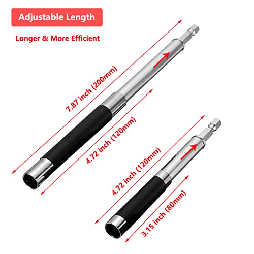 Seonfook 3Pcs Magnetic Drive Guide Quick Release Screwdriver Bit Holder Extension With 1/4 Inch Hex Shank Drill Bit Tip Holder Connection Rod Adapter Sleeve For Nuts Drill And Handheld Driver #TOP2