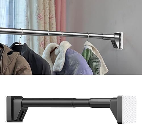 Adjustable Tension Rod for Hanging Clothes & Curtains, Retractable Stainless Steel Closet Rod Extender, No-Drill Drying Bar for Bathroom, 0.5m - 4m Length