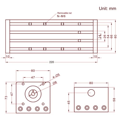 Zeberoxyz Duale Linearschienenführung Kugelumlaufspindel SFU1605 mit quadratischen Linearschienen mit NEMA23 Schrittmotor,100mm effektive Hublänge für CNC Router Teile