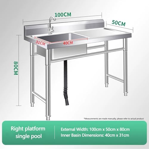 Évier utilitaire inox pour fermes et cuisines d'été de 100cm