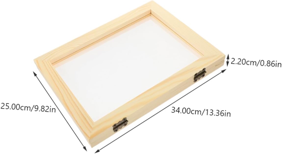 HOMSFOU 2Pcs DIY Paper Making Mesh Frame Kit Compact Wooden Craft Tool for Adults Easy to Clean Reusable for Pulp Painting and Paper Crafts