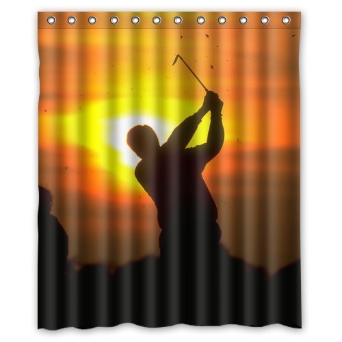 CHATAE Custom Sport Golf - Cortina de Ducha (poliéster Impermeable, 152,4 x 182,9 cm)