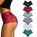 Produktbild KOEMCY 6 Stück Unterhosen Damen Hipster Panties Floralen Spitze Erotische Höschen Große Größen Sexy Atmungsaktiv Mehrfarbig Pantys (XXL)