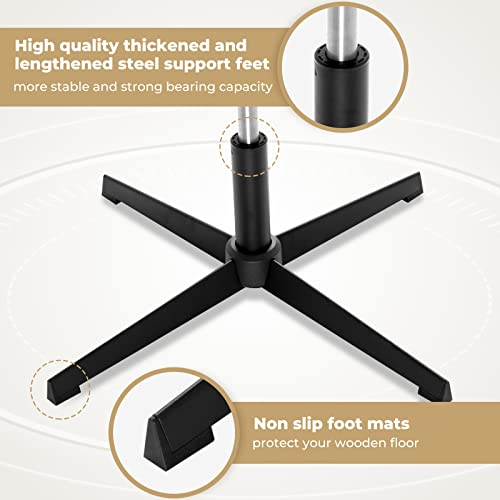 Dictac Leather Office Chair Armless Desk Chair No Wheels, Cross Legged Swivel Chair, Wide Seat Home Office Desk Chair, Capacity 400Lbs #TOP5