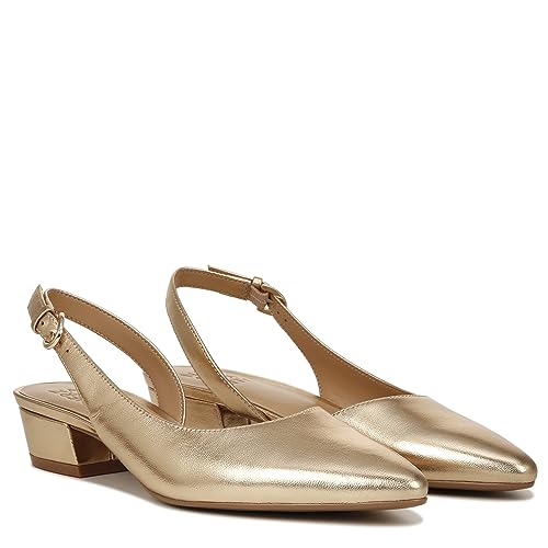 Naturalizer Womens Banks Slingback Low Heel Pointed Toe Pumps Dark Gold Lizard Leather 6 W by Naturalizer - Used condition - US$72.19