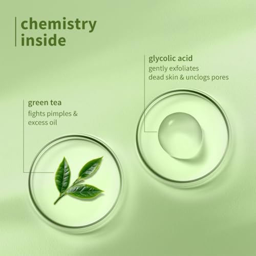 Image of Plum Green Tea Pore Cleansing Face Wash for Oily, Acne Prone, Dry & Combination Skin | with Glycolic Acid | Fight Pimples & Control Excess Oil | Gentle Exfoliating & Non-Drying | Women & Men | 50ml (Pack of 2)