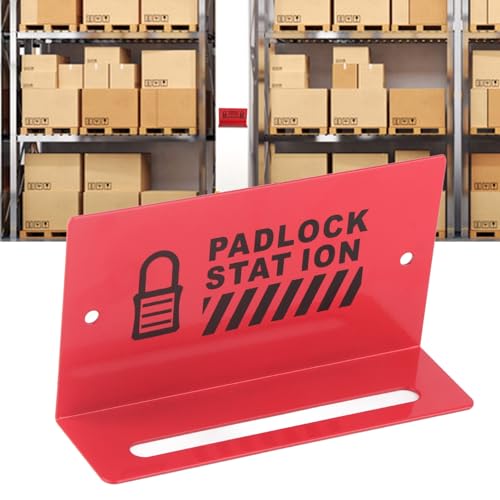 Estação de Gerenciamento de Rack de Cadeado de Segurança Vermelho Montado na Parede Com Material Sel