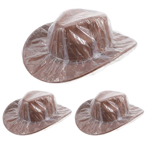 Josojoou 3PCS Hat Protector Clear Cowboy Hat Protector Unisex Cowboy Hat Covers for Dust Rainproof and Dustproof Easy to Store