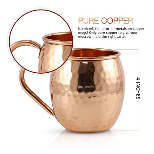 Set de 100 Mugs Moscow Mule de Cobre Puro de Advanced Mixology con 100 Popotes, 2 Vasos Shot y 100 Posavasos miniatura 6