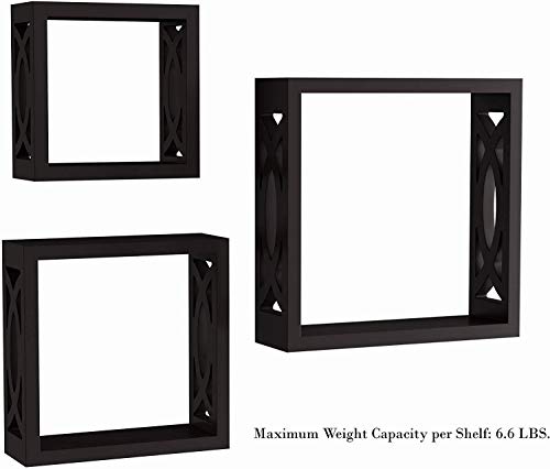 Image of Woodkartindia New Look Modern Design Wooden Wall Shelves /Wall Bracket /Wall Shelf for Home Decor Home Living Room (Standard, Black)