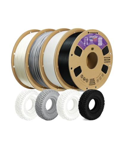 OVERTURE 4KG Bundle TPU 2.0 3D Printer Filament 1.75mm, 4 Colors Set