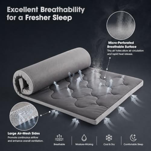 Image of 3 inch Thick Memory Foam Camping Mattress,Breathable Cover,76x38x3