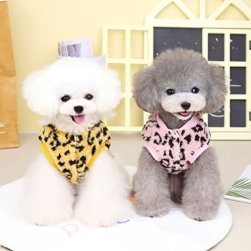 Ztgd Dog Sweaters For Small Dogs,Kawaii Dog Clothes Leopard Printed For Small Dogs Girl And Boy,Puppy Clothes Soft Warm Fleece Thickening For Winter,Autumn Pink S #TOP4