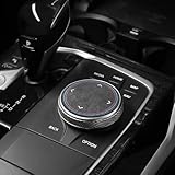 Betterhumz Car Center Console Idrive Multimedia Knob Sticker for BMW X1 X3 X4 1 2 3 5 Series F10 F20 F30 G30 G20 G28 F07 F10 F20 F25 Button Trim Car Interior Accessories (Suede, 4.6cm)