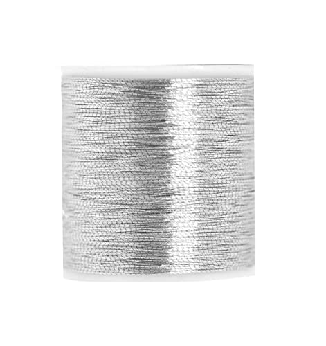 Mandala Crafts Metallic Embroidery Thread Set – Silver Gold Metallic Thread For Sewing Machine And Hand Decorative Sewing – 218 Yards 200M Silver Gold Thread For Embroidery Needle Work #TOP2