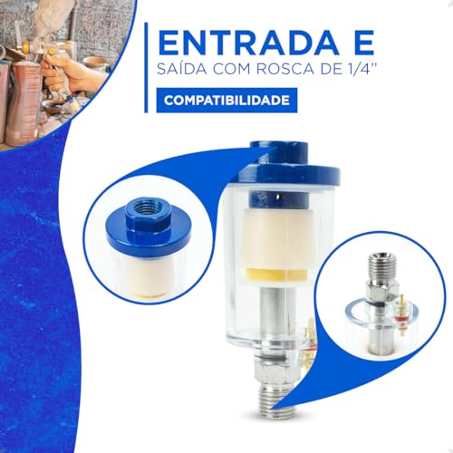 Mini Filtro de Ar Comprimido Para Pintura Compressor Ar Direto
