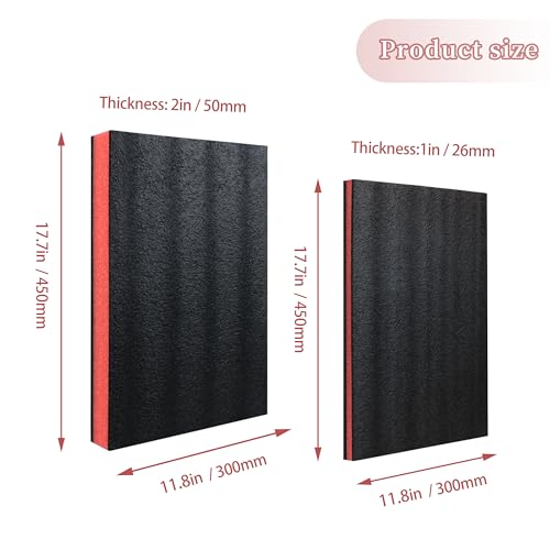 Tool Box Foam 4 Pcs 18 x 12 x 2 Inch + 18 x 12 x 1 Inch Polyethylene Tool Foam Sheets For Organizer Cases Drawer Liner, Camera Toolbox and Storage Shadow