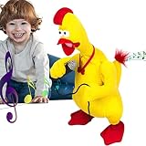 ➥Cantando y agitando: este pollito puede pararse en el suelo, cantar y agitarse con sus brazos peludos agitando alegremente. Este juguete eléctrico para pollitos sacudirá sus alas y tarareará música alegre cuando enciendas el interruptor.