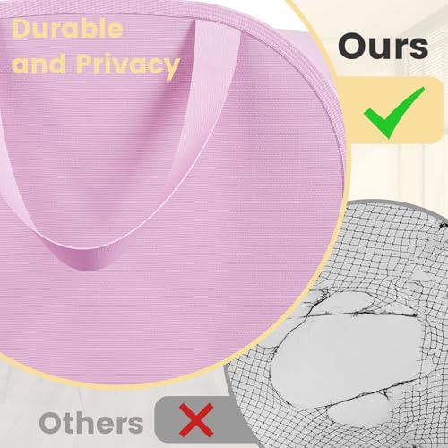 Image of Polyester Strong Mesh Pop-up Laundry Hamper, Quality Pop Up Hampers for Laundry with Durable Handles Solid Bottom High Carbon Steel Frame, Easy to Open and Fold Flat for Storage(Light Pink)