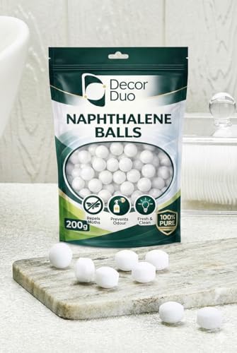 Image of 1KG Naphthalene Balls | 5 x 200g Packs | Naphthalene Balls for Wardrobe | Clothes Protection & Insect Repellent for Cupboards | Wardrobe Freshener for Clothes