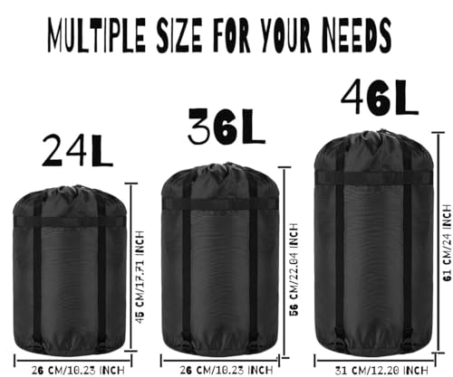 image for Borogo Compression Stuff Sack, 2-Pack 36L Sleeping Bags Storage Stuff 