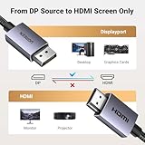 UGREEN 4K Displayport to HDMI Cable 3.3FT Uni-Directional Braided DP to HDMI Lead Aluminium Male to Male Multi-Screen Gaming Compatible with Monitor, Projector, HDTV, Dell Laptop, HP, AMD, NVIDIA (1M) - Image 7