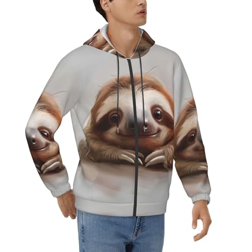 Sweat paresseux pour homme avec col à capuche confortable et cordon