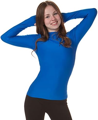Dragonwing Long Sleeve Shirts for Active Tween and Teen Girls with Thumbholes- Girls Sports Base Layer and Thermal Underwear T-Shirts Ideal for Running, Skiing, Skating, Yoga, Soccer Royal Blue