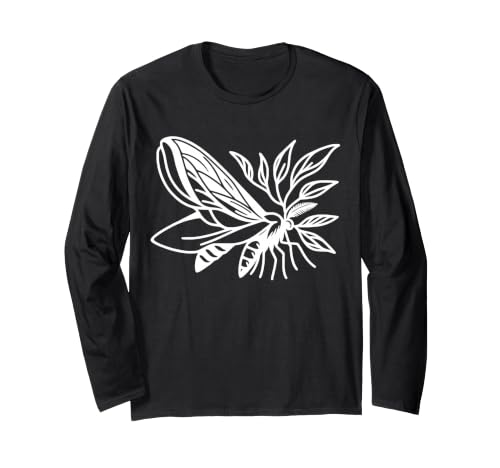 Comet Moth Line Art Entomologist Long Sleeve T-Shirt